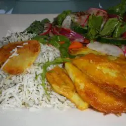 fried fish with saffron